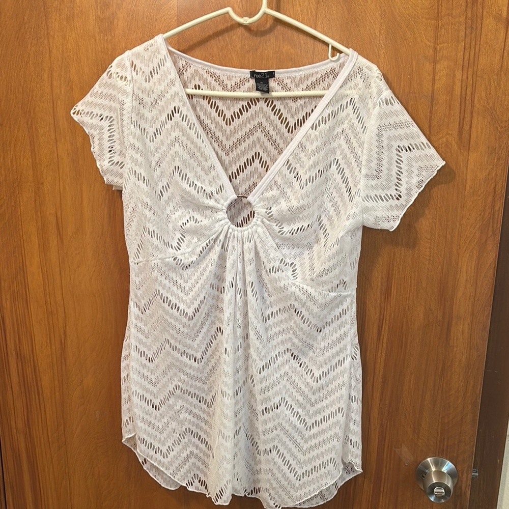 Rue21 Cream Lace Knit Top